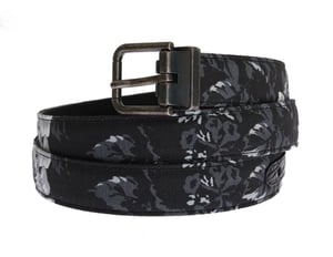 Dolce & Gabbana Mannen Zwarte Kaaiman Linnen Leren Riem