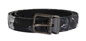 Dolce & Gabbana Mannen Zwarte Kaaiman Linnen Leren Riem