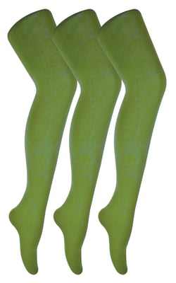 3 paar dames gekleurde ondoorzichtige 80 denier panty's - Khaki