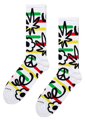 Noviteit Doodle Sokken | Happy Socks | Casual Leuke Golden Doodle Sokken - Wit