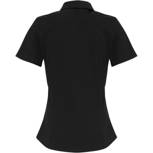 Premier Dames/dames Stretch Fit Poplin Korte Mouw Blouse (Zwart)