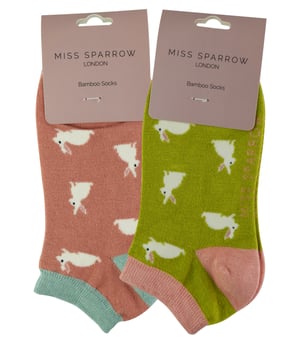 Miss Sparrow - 2 paar bamboesokken voor dames - Konijnen