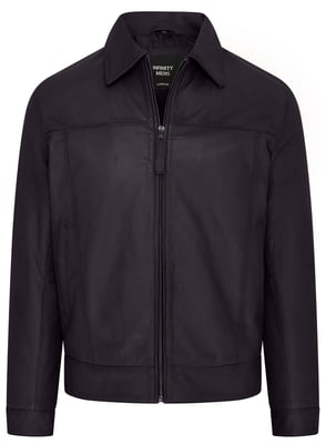 Heren Zwart Retro Klassiek Leren Harrington Bikerjack - Drammen