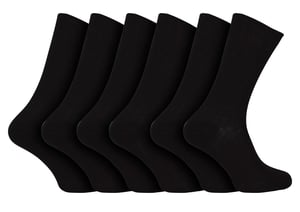 Set van 6 herensokken van 100% naadloos Egyptisch katoen - Zwart