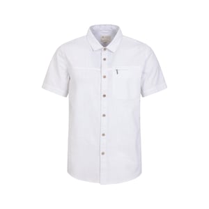 Mountain Warehouse Heren Kokosnoot Slub Overhemd met Korte Mouwen (Wit)