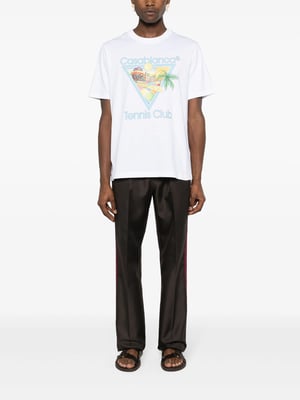 Casablanca Afro Cubism Tennis Club T-shirt met print in wit