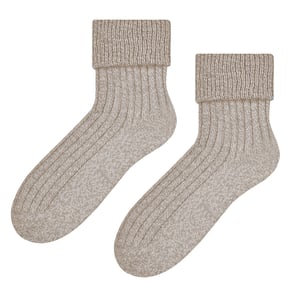 Steven - Dames 1 Paar Luxe Wol Bed Sokken | Zachte Warme Lounge Slaapsokken - Beige