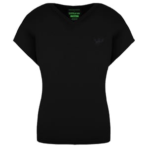 Supra x Heidi Klum Cochs Korte Mouw V-Hals Zwart Dames T-shirt 191902 008