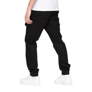 Crosshatch Heren Malimore Gesloten Enkellange Cargo Jeans (Massief zwart)