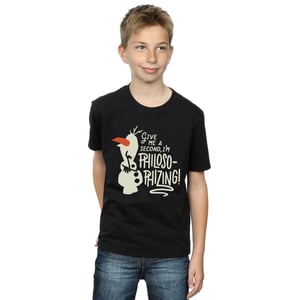 Disney Jongens Frozen 2 Olaf Filosoferend T-Shirt (Zwart)