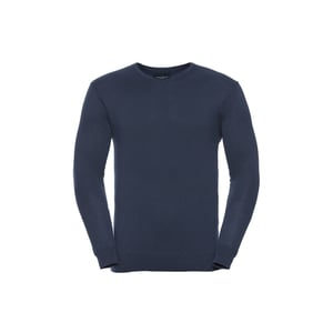 Russell Collection Heren Sweatshirt Katoen Acryl V Hals (Franse marine)