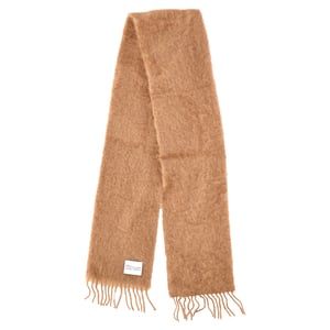 Loewe Logo-appliqué Gehaakte Sjaal in Bruine Mohair