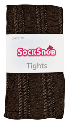 Sock Snob Dames80 denier ondoorzichtig patroon panty's - Stripe Bruin