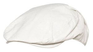 Heren linnen platte pet in crème en denim - Room