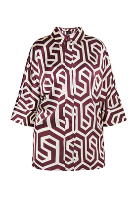 Dreimaster overhemdblouse Dames Gebroken witte Bordeaux