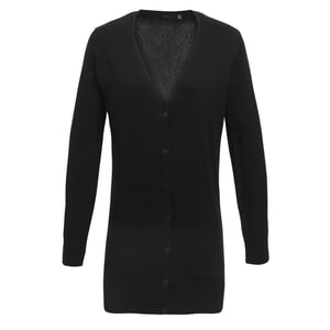 Premier Dames/Dames Longline V Hals Vest (Zwart)