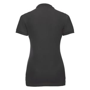 Russell Dames/Dames Stretch Fitted Poloshirt (Zwart)
