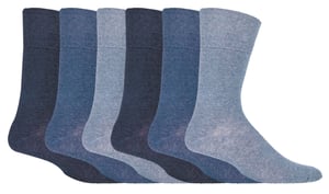 IOMI - Set van 6 sokken zonder elastiek diabetische sokken voor heren - Blauw