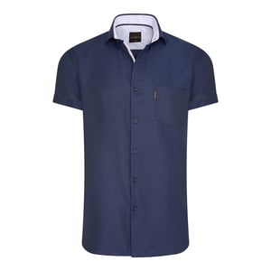 Cappuccino Italia Overhemden Short Sleeve Blouse Navy Blauw