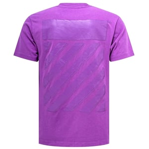 Gebroken wit Diag Tab slim-fit orchideepaars T-shirt