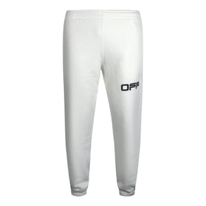 Gebroken witte witte joggingbroek met luchthaventapelogo