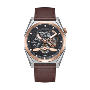 Heritor Automatic Amadeus semi-skelet lederen bandhorloge