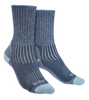 Bridgedale - Dames Wandeling Middengewicht Merino Wol Sokken - Blauw