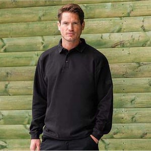 Russell Europe Mens Heavy Duty Collar Sweatshirt (Zwart)