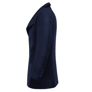 Allthemen herenwollen jas winter zakelijk slim fit reversjas marineblauw