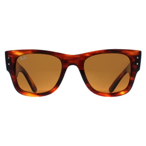 Ray-Ban Vierkante Unisex Gestreept Havana Bruin RB0840S Mega Wayfarer
