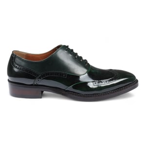Justin Reess Heren Groene Patent Leren Brogue Formele Schoenen - Harry