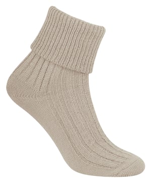 Steven - 3 Paar Dames Wol Bed Sokken | Luxe Lichtgewicht Warme Lounge Sokken - Beige