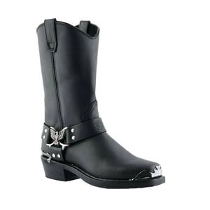 Grinders Heren Zwarte Cowboy Bikerlaarzen - Eagle Hi