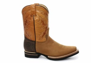 Grinders Tan halfhoge cowboy leren laarzen - El Paso