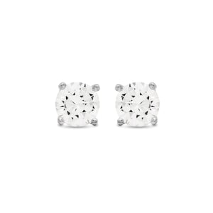 Luxenter oorbellen, basis 925 sterling zilver en glanzende zirkonia met gerhodineerde afwerking