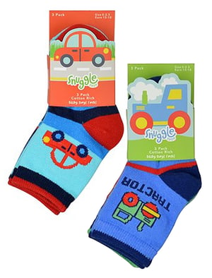 Set van 6 babysokken van katoen met auto's-motief voor babyjongens - Auto