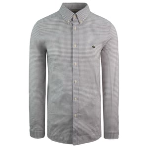 Lacoste Stretch Slim Fit Heren Grijs Overhemd