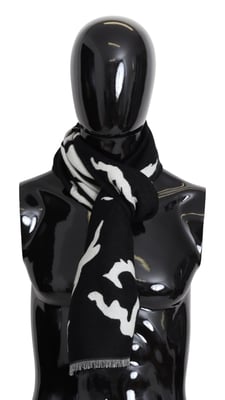 Givenchy Zwart Wit Wool Unissex Winter Warm SCARF Wrap Heren sjaal