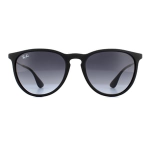 Ray-ban round dames rubberised zwart grijze gradiënt zonnebril