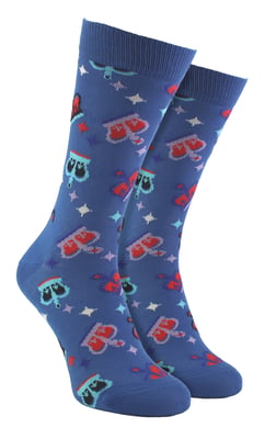 Katoenen Kroonontwerp Unisex Sokken - Blauw