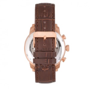 Heritor automatisch Arthur semi-skelet lederen band horloge met dag/datum