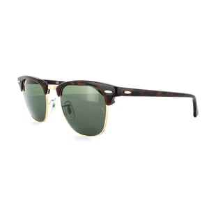 Ray-Ban Zonnebril Clubmaster 3016 990/58 Rood Havana Groen Gepolariseerd Grote