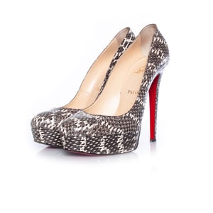 Bianca python platform pumps