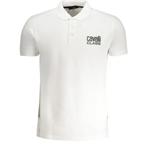 Cavalli Class Bold Logo Witte Polo Shirt