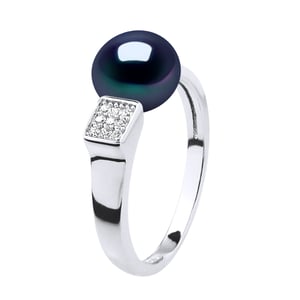Ring Verstelbare Zoetwater Parel sieraden 9-10mm Black 925