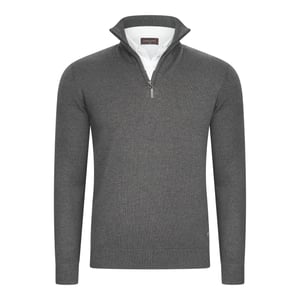 Cappuccino Italia Trui Mock Zip Pullover Grijs