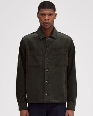 Men's Fred Perry Cord Overshirt in Green