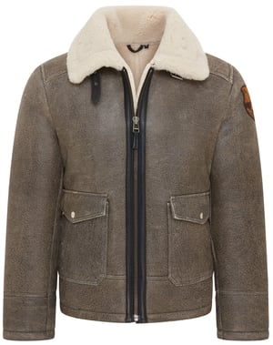 Heren Grijs B3 Shearling Bomber Aviatorjack - Akutan