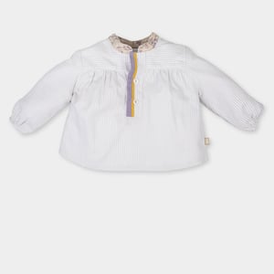 Blouse met lange mouwen en mandarijnkraag 3045W17 meisje