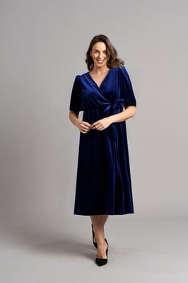 Tanya Fluwelen Jurk - Blauw